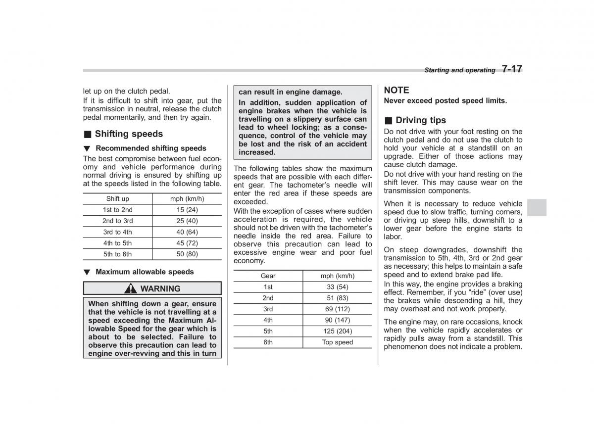 Subaru Outback Legacy III 3 owners manual / page 258