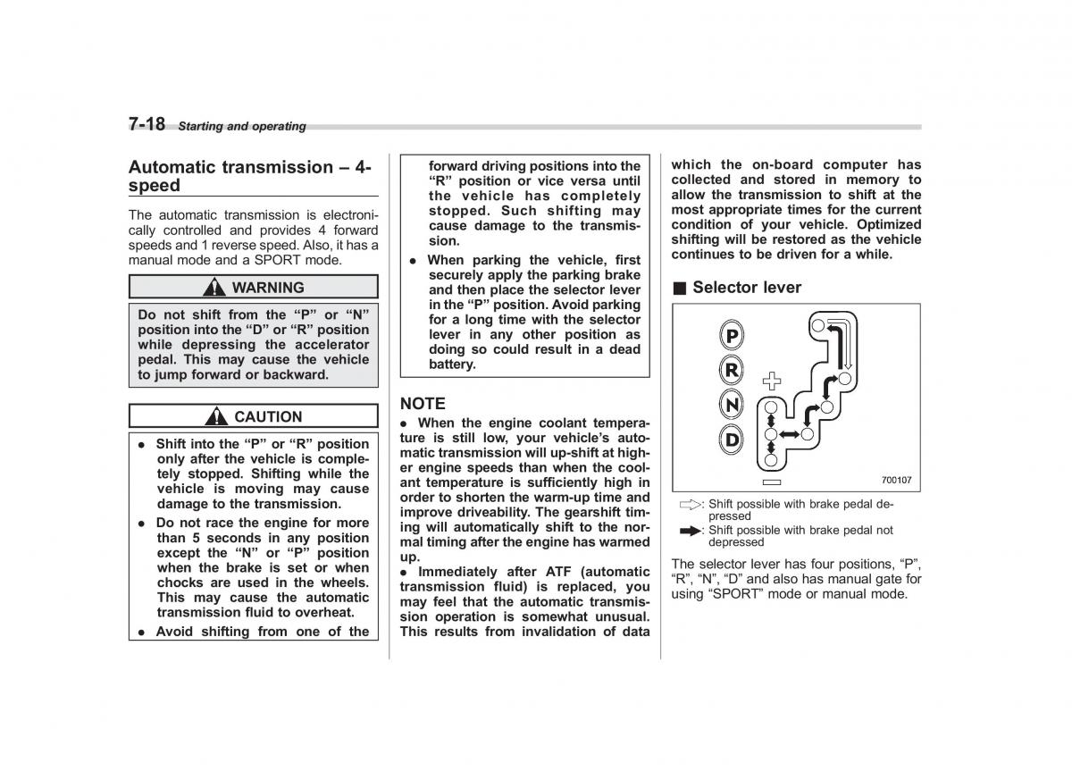 Subaru Outback Legacy III 3 owners manual / page 259