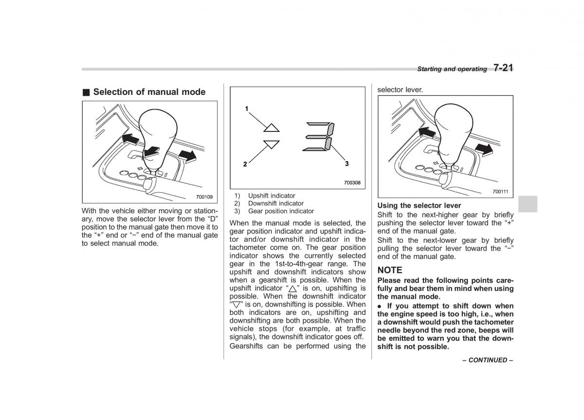 Subaru Outback Legacy III 3 owners manual / page 262