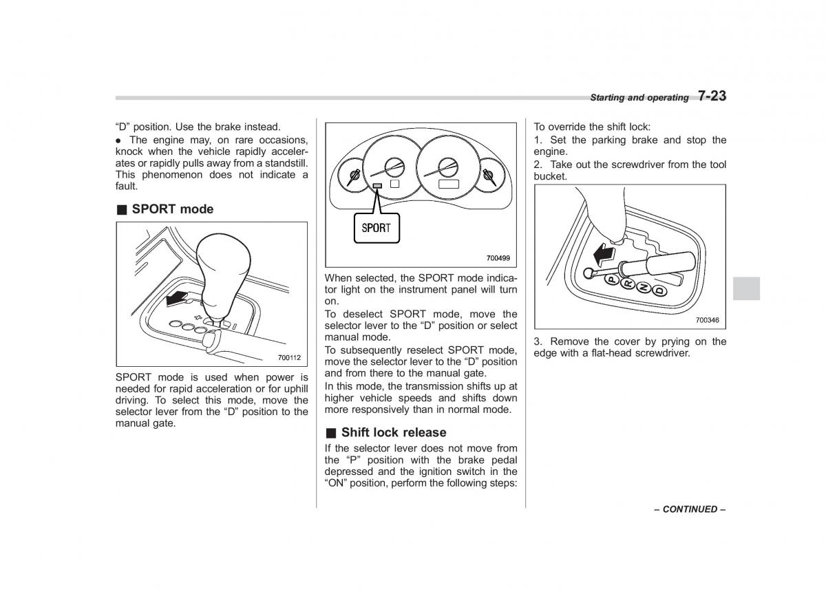 Subaru Outback Legacy III 3 owners manual / page 264