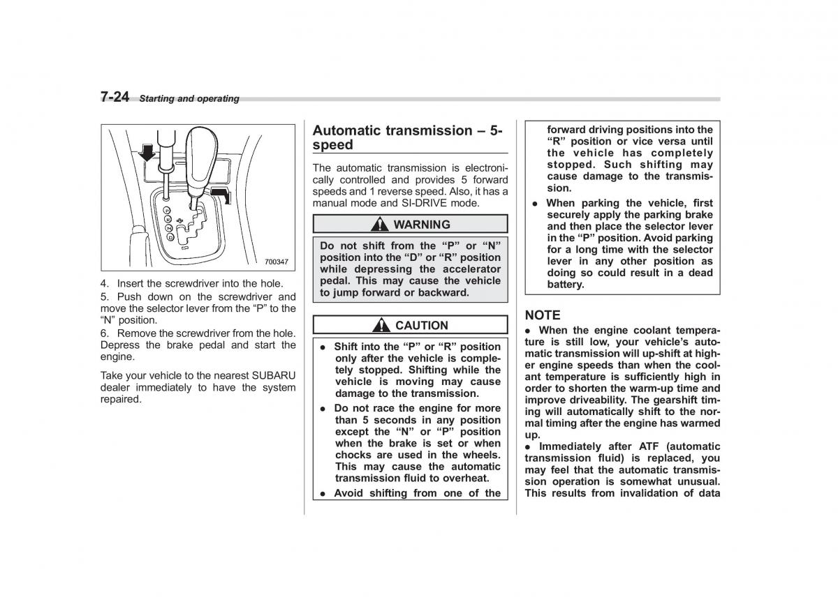 Subaru Outback Legacy III 3 owners manual / page 265