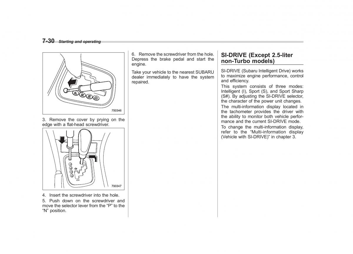 Subaru Outback Legacy III 3 owners manual / page 271