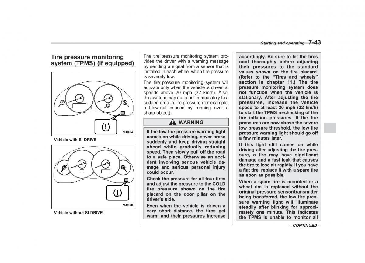 Subaru Outback Legacy III 3 owners manual / page 284