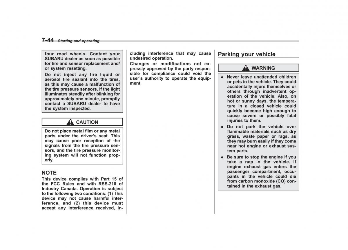 Subaru Outback Legacy III 3 owners manual / page 285