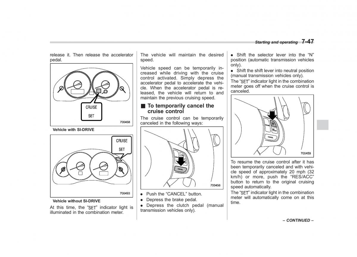 Subaru Outback Legacy III 3 owners manual / page 288