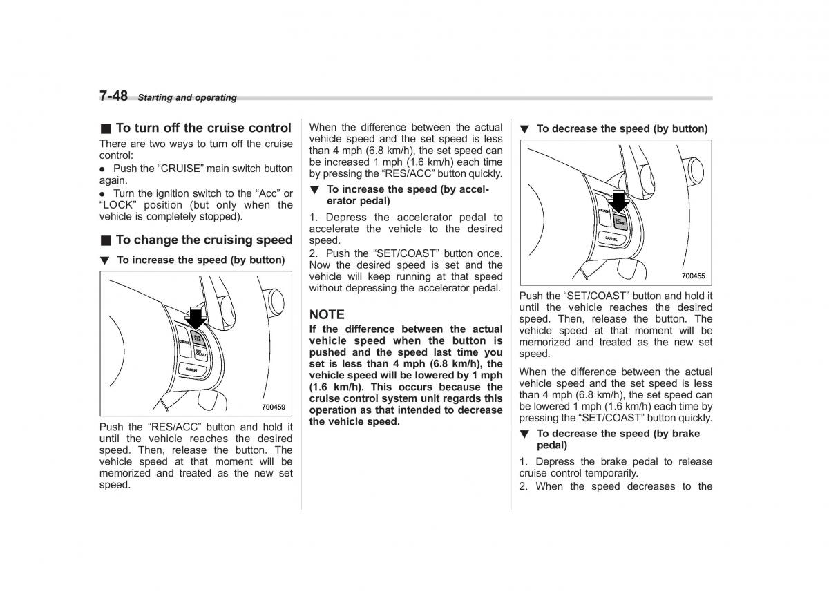 Subaru Outback Legacy III 3 owners manual / page 289