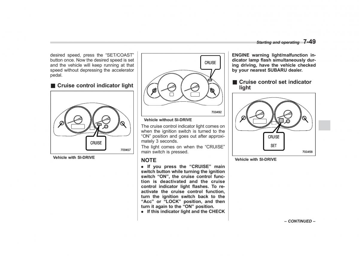 Subaru Outback Legacy III 3 owners manual / page 290