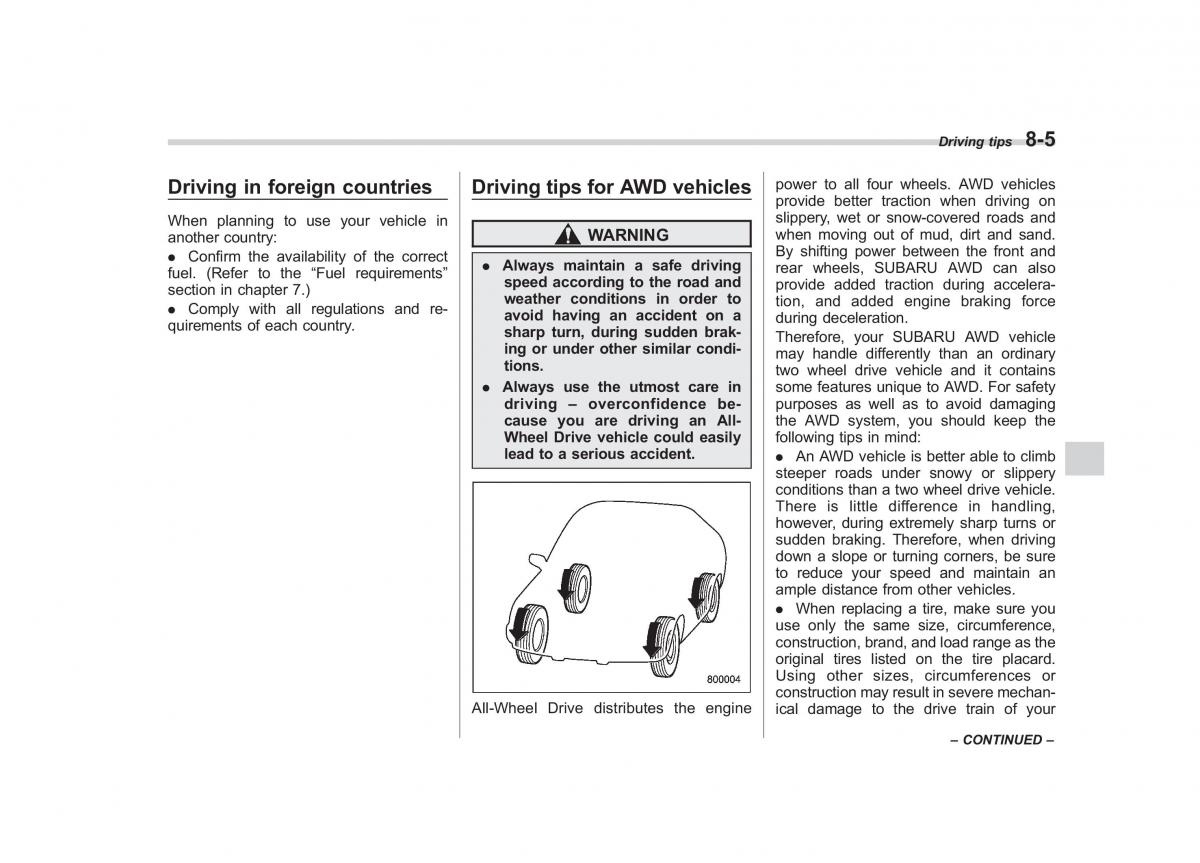 Subaru Outback Legacy III 3 owners manual / page 296