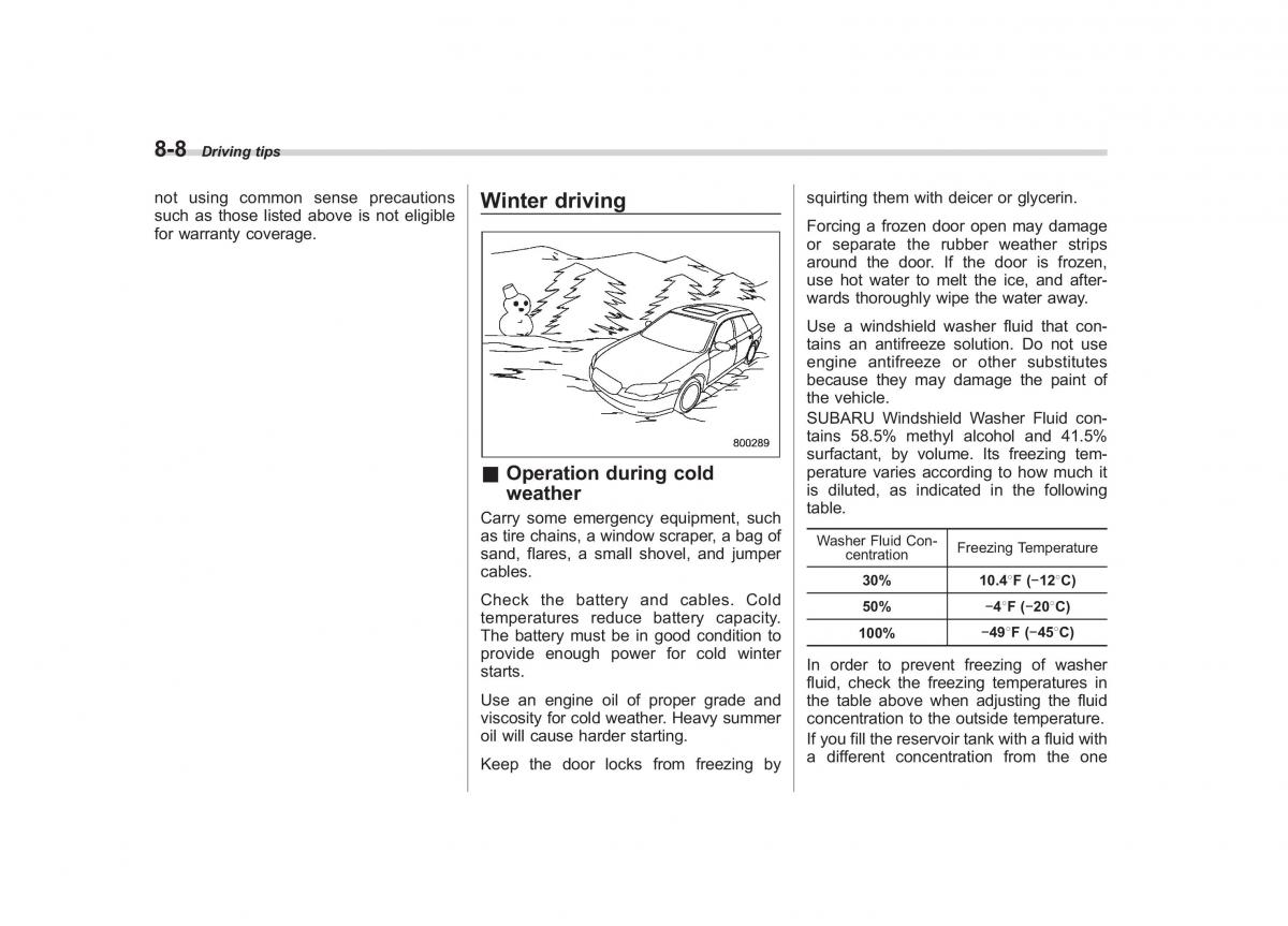 Subaru Outback Legacy III 3 owners manual / page 299