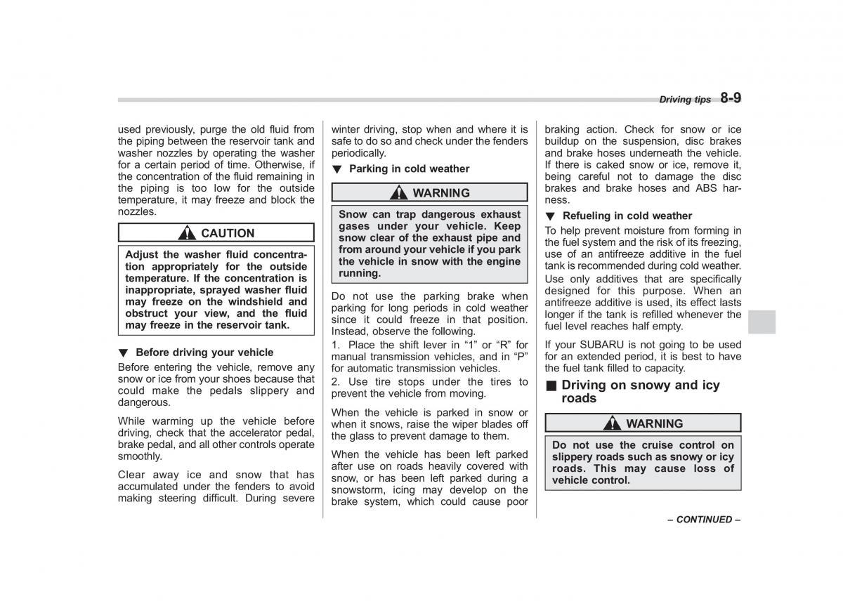 Subaru Outback Legacy III 3 owners manual / page 300