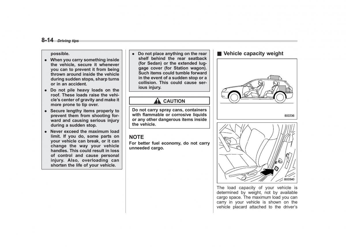 Subaru Outback Legacy III 3 owners manual / page 305