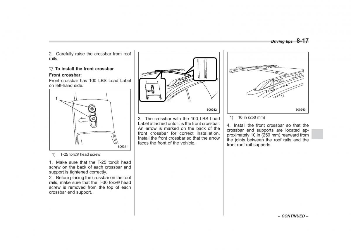 Subaru Outback Legacy III 3 owners manual / page 308