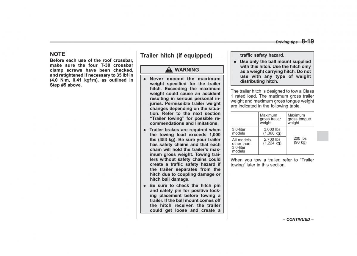 Subaru Outback Legacy III 3 owners manual / page 310