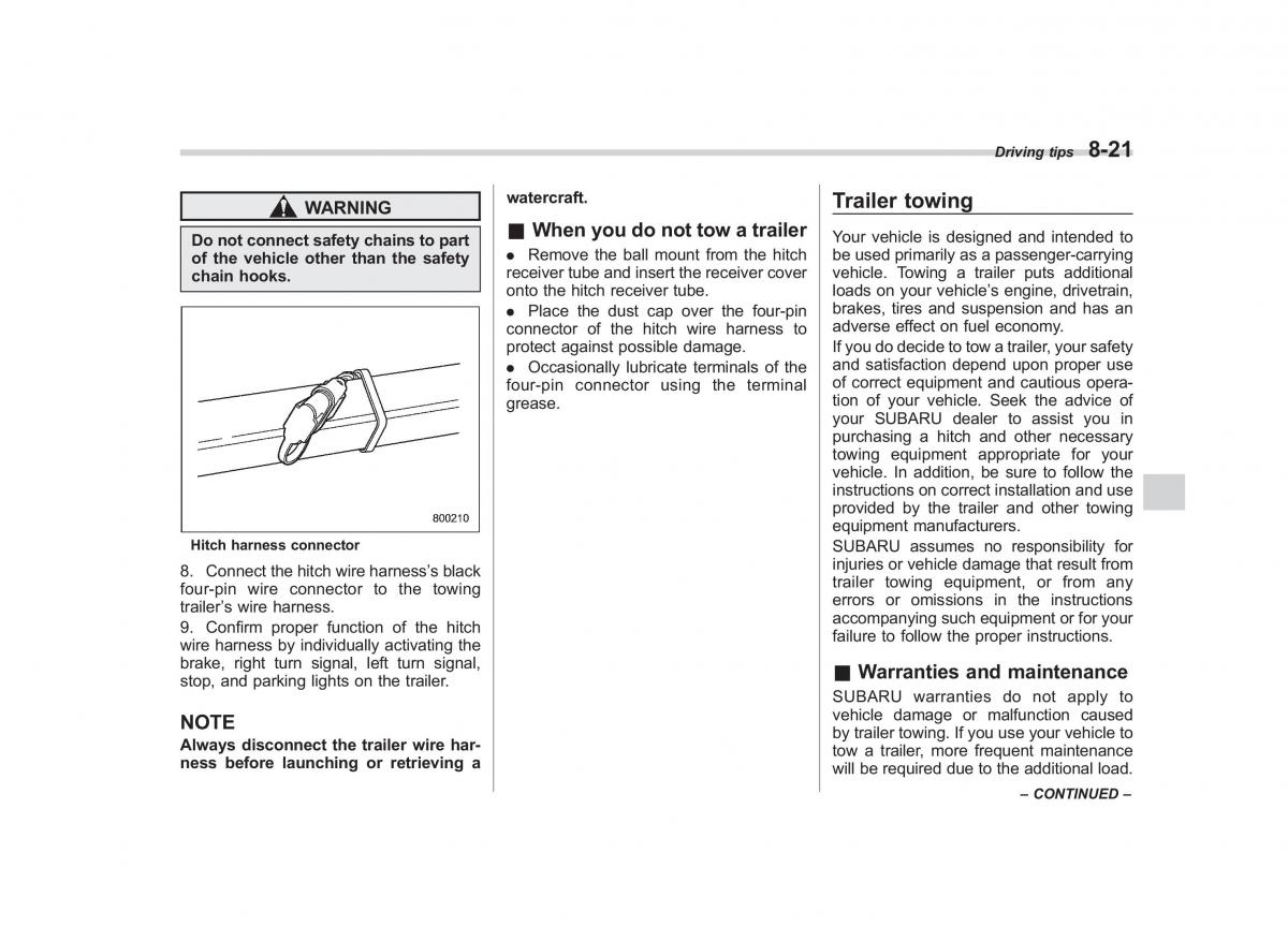 Subaru Outback Legacy III 3 owners manual / page 312