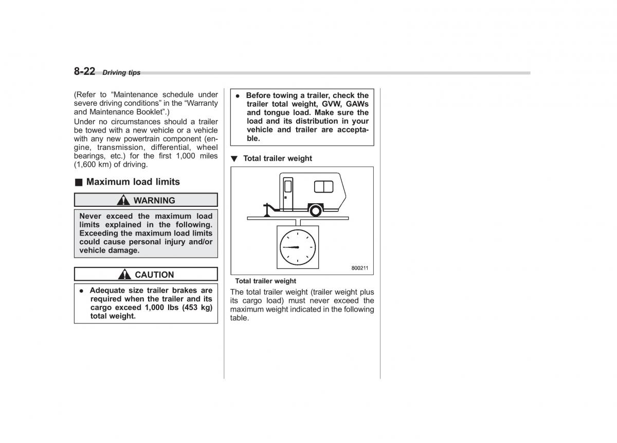 Subaru Outback Legacy III 3 owners manual / page 313