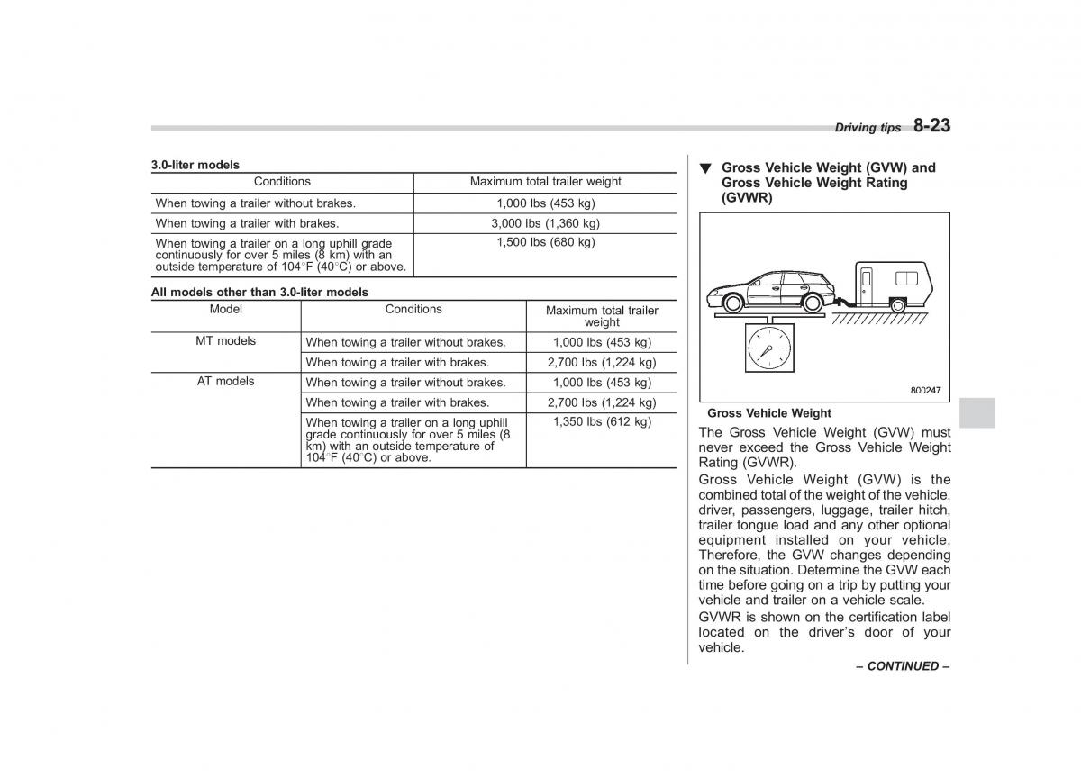 Subaru Outback Legacy III 3 owners manual / page 314