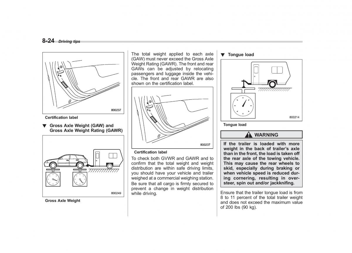 Subaru Outback Legacy III 3 owners manual / page 315