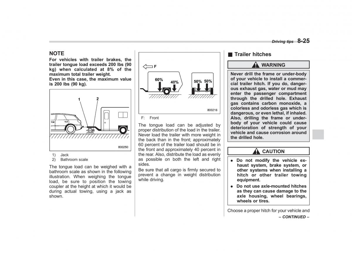 Subaru Outback Legacy III 3 owners manual / page 316