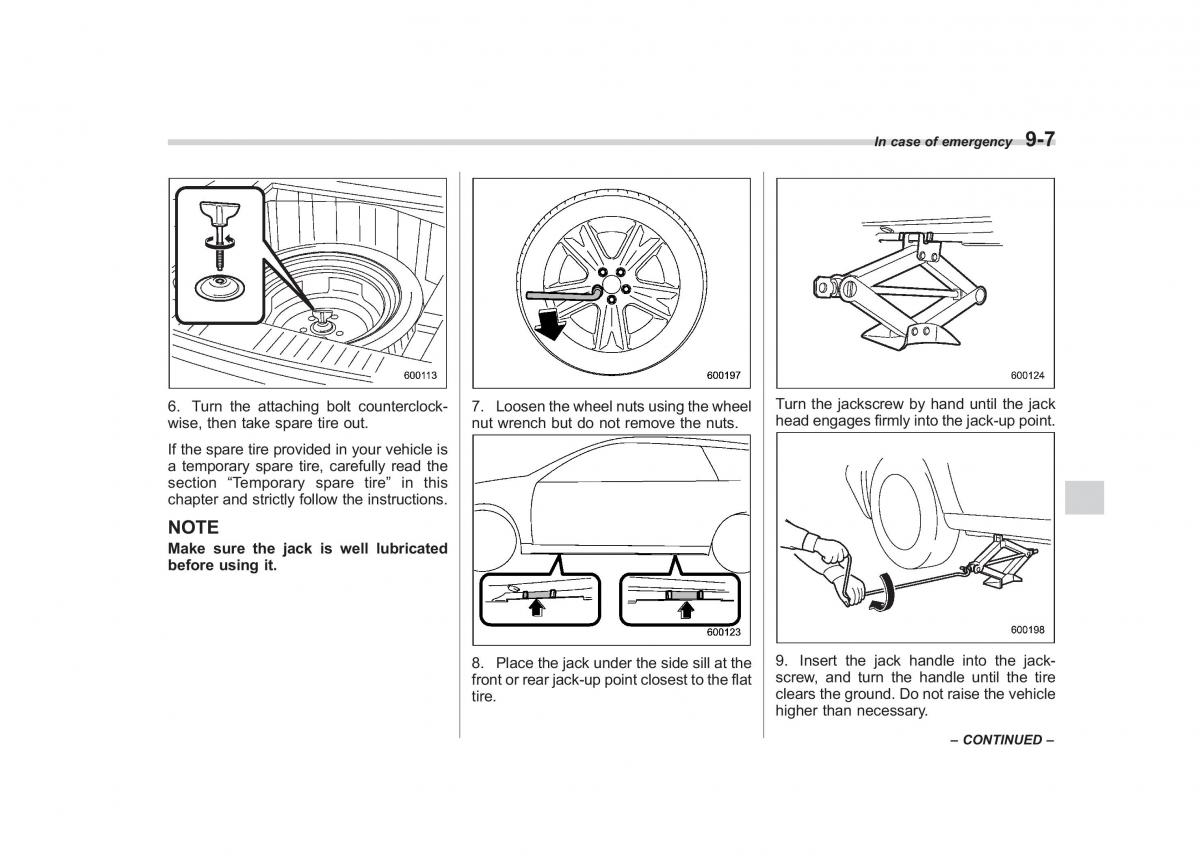 Subaru Outback Legacy III 3 owners manual / page 327