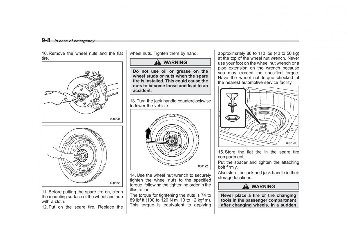 Subaru Outback Legacy III 3 owners manual / page 328