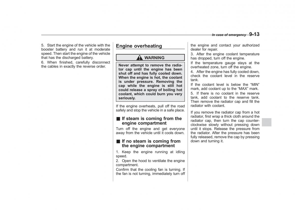 Subaru Outback Legacy III 3 owners manual / page 333