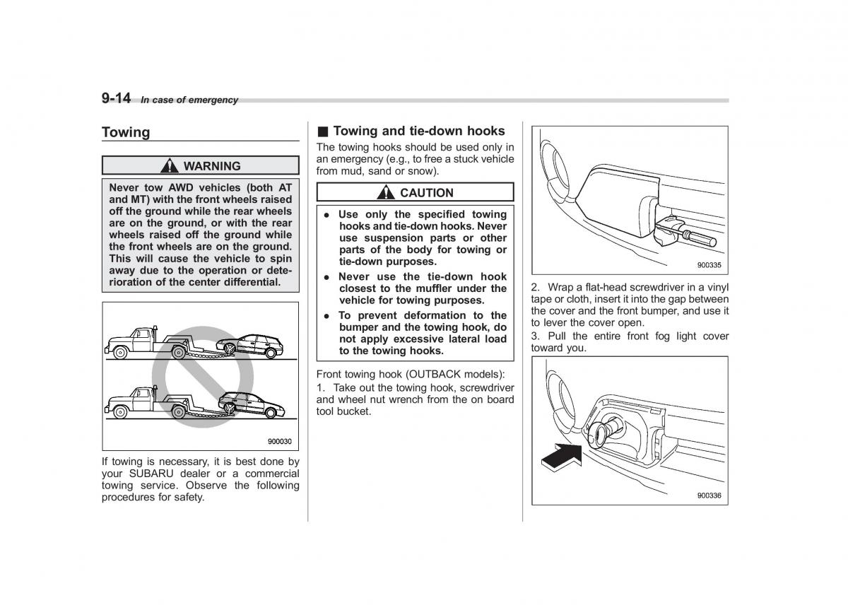 Subaru Outback Legacy III 3 owners manual / page 334