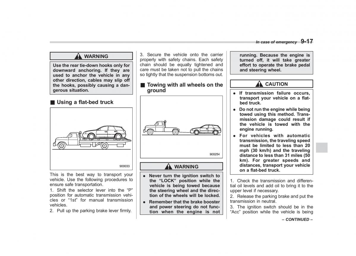 Subaru Outback Legacy III 3 owners manual / page 337