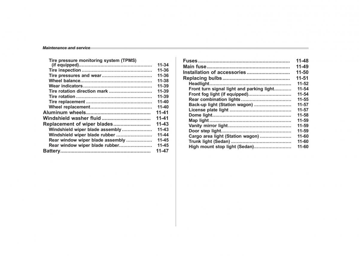 Subaru Outback Legacy III 3 owners manual / page 348