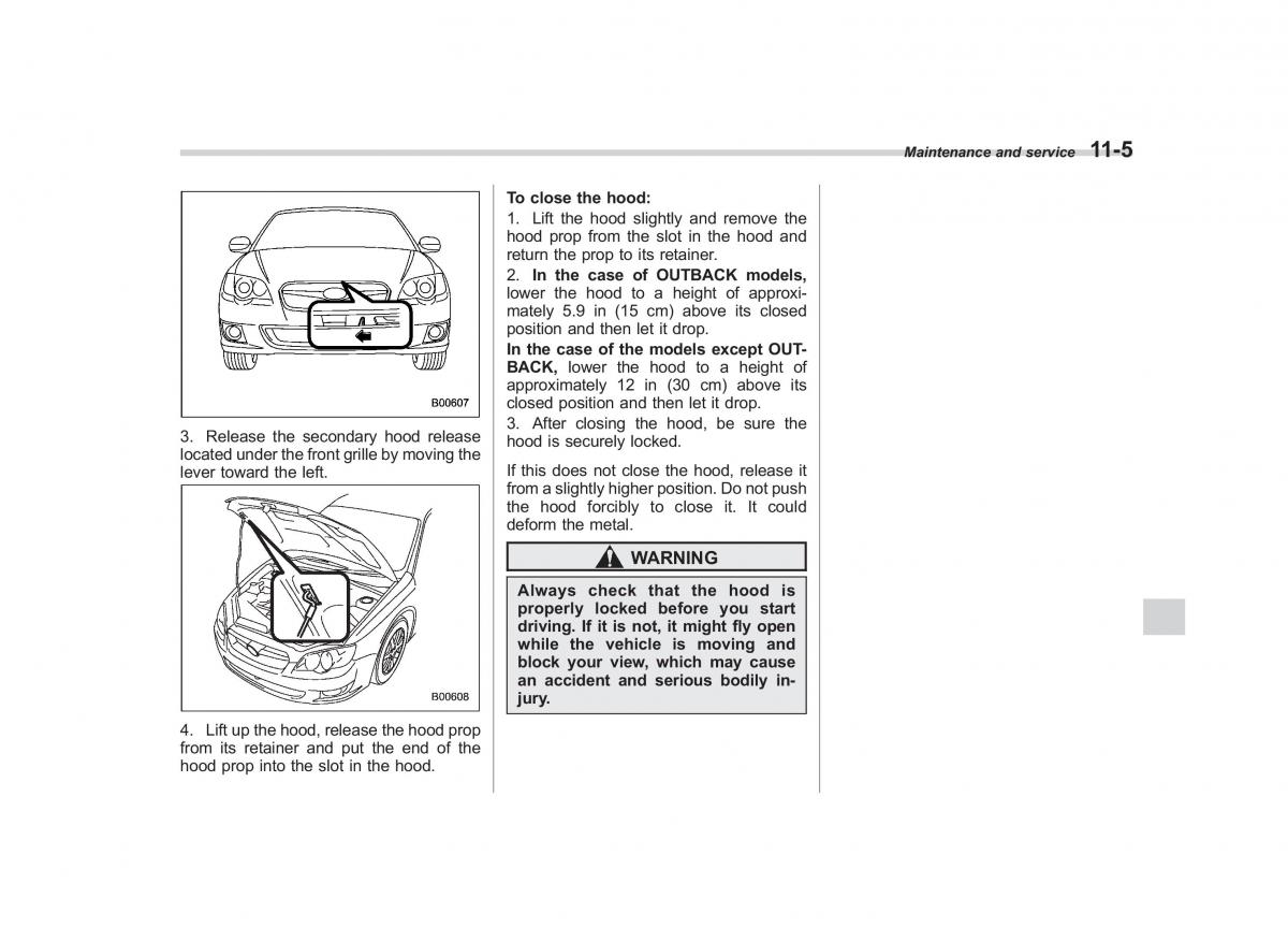 Subaru Outback Legacy III 3 owners manual / page 351