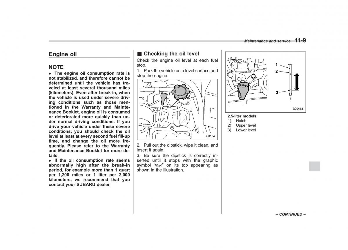 Subaru Outback Legacy III 3 owners manual / page 355