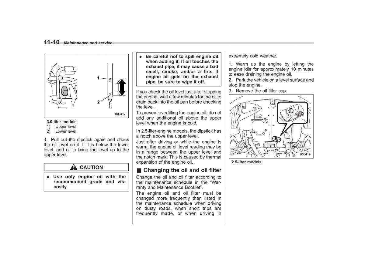 Subaru Outback Legacy III 3 owners manual / page 356