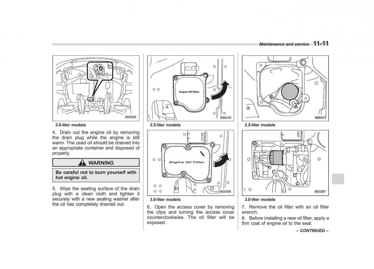 Subaru Outback Legacy III 3 owners manual / page 357