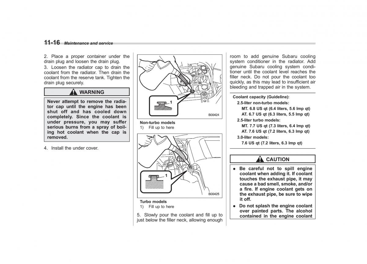 Subaru Outback Legacy III 3 owners manual / page 362