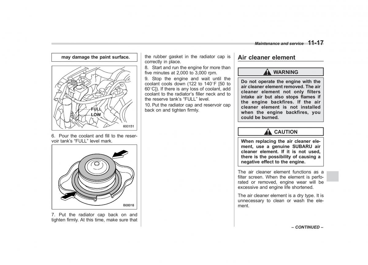 Subaru Outback Legacy III 3 owners manual / page 363