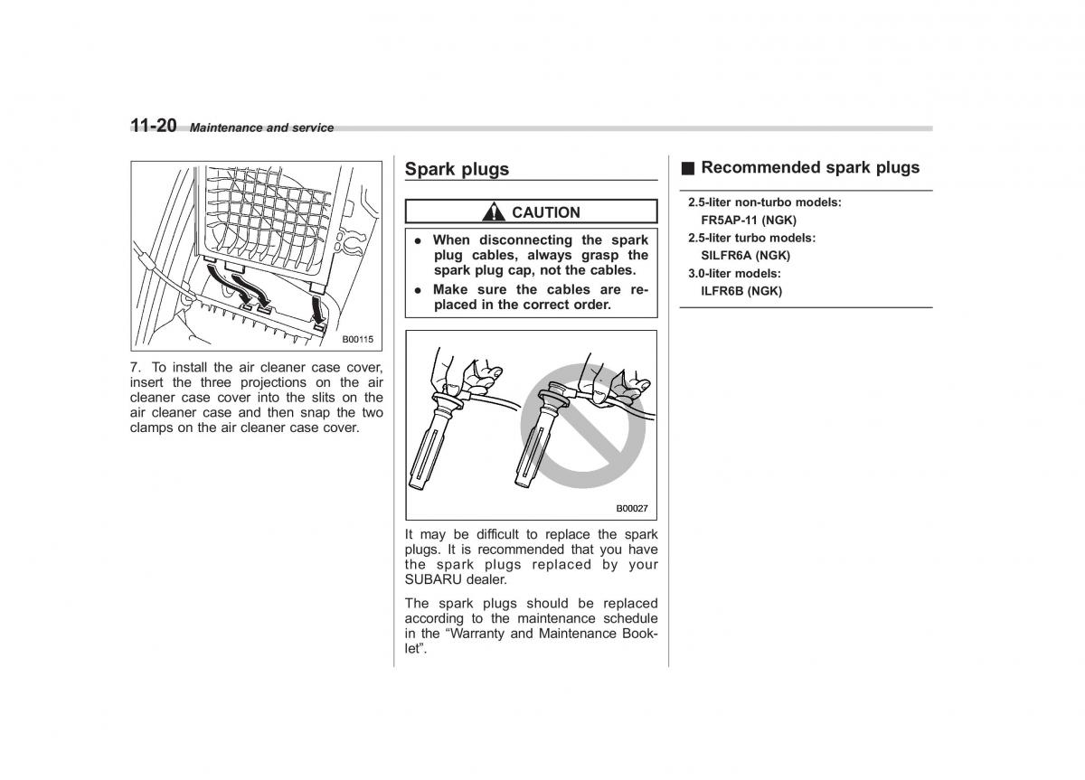 Subaru Outback Legacy III 3 owners manual / page 366