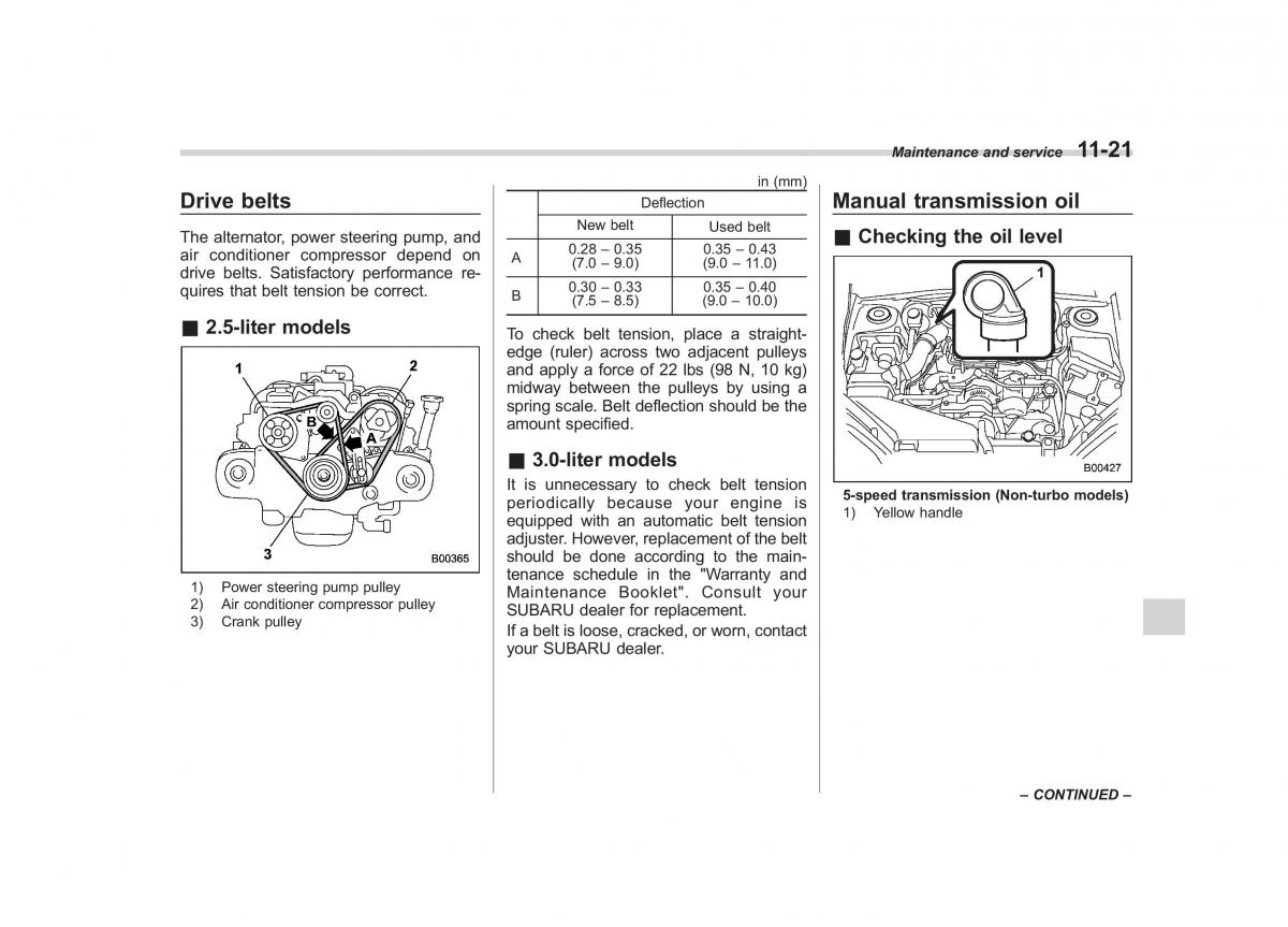 Subaru Outback Legacy III 3 owners manual / page 367