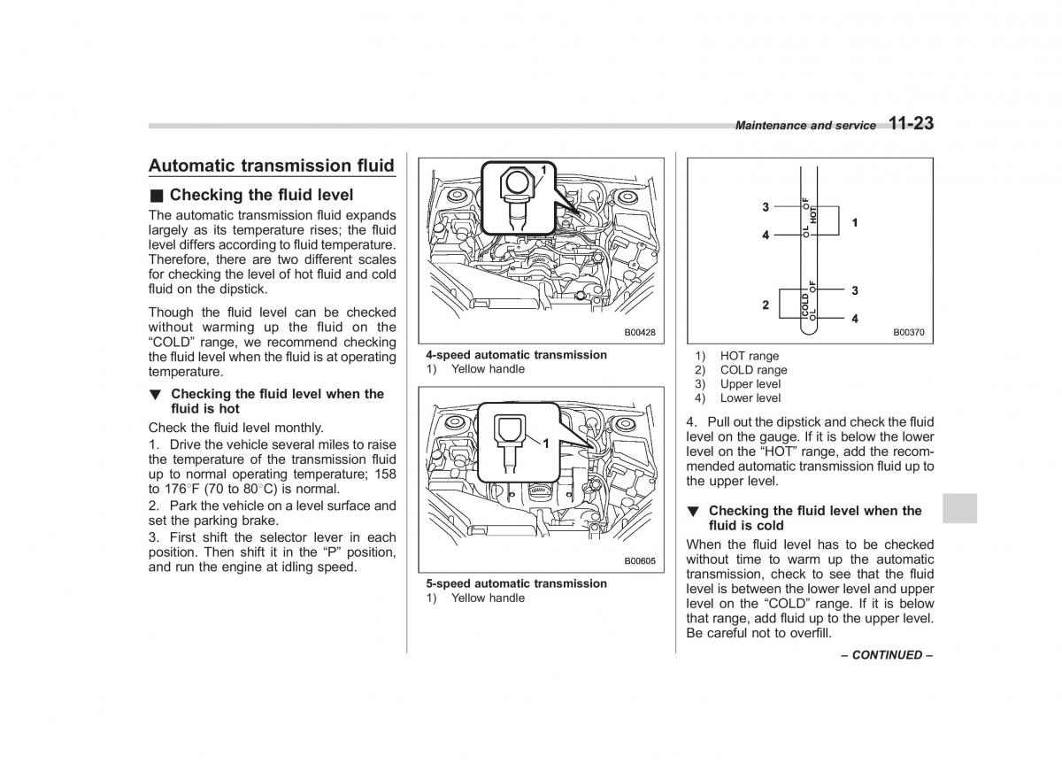 Subaru Outback Legacy III 3 owners manual / page 369