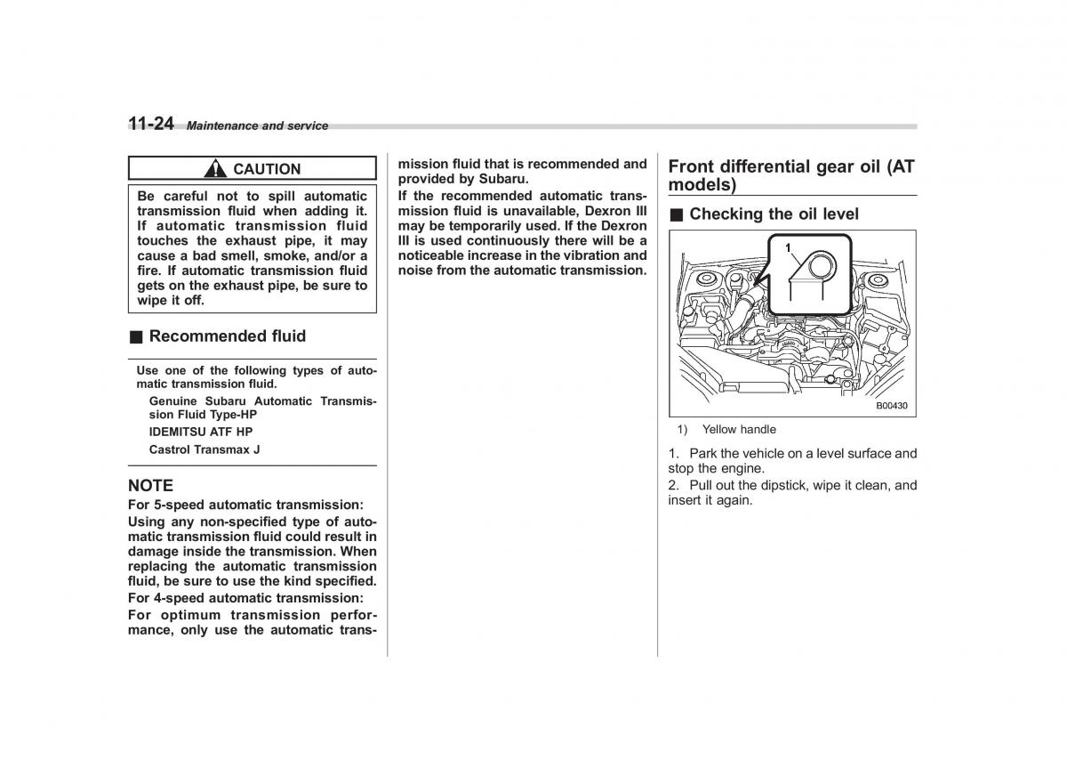 Subaru Outback Legacy III 3 owners manual / page 370