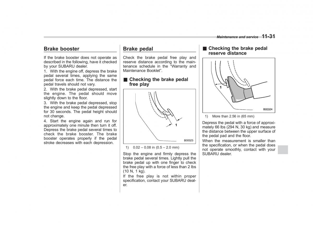 Subaru Outback Legacy III 3 owners manual / page 377