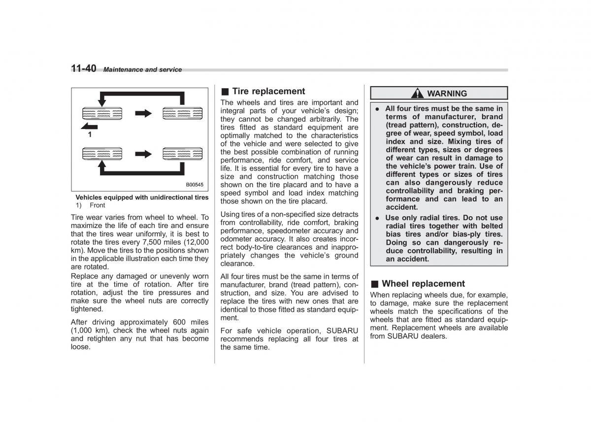 Subaru Outback Legacy III 3 owners manual / page 386