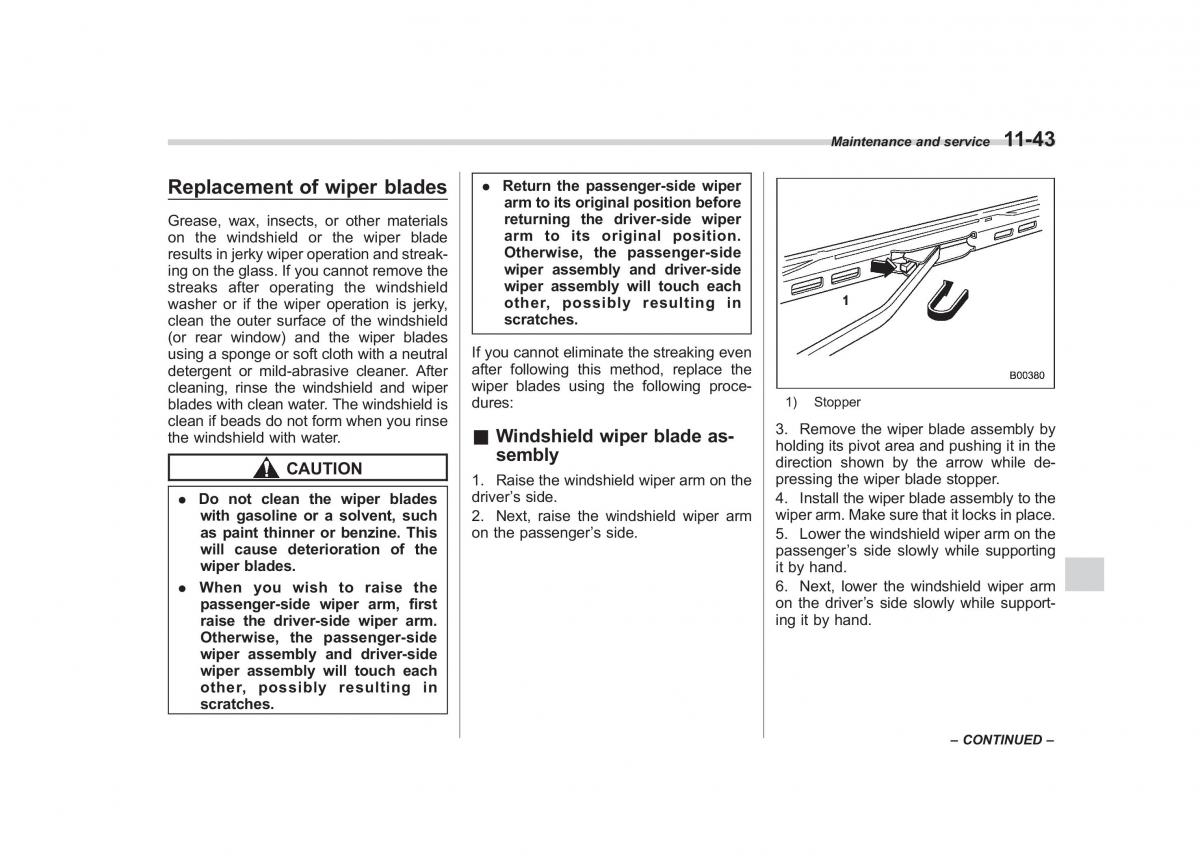 Subaru Outback Legacy III 3 owners manual / page 389