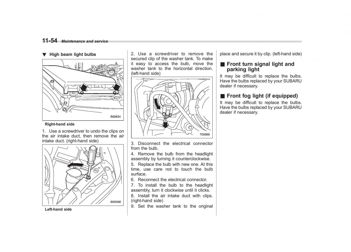 Subaru Outback Legacy III 3 owners manual / page 400