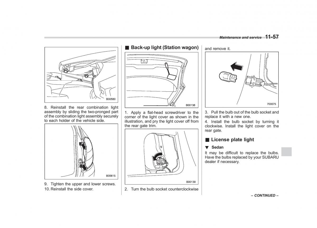 Subaru Outback Legacy III 3 owners manual / page 403