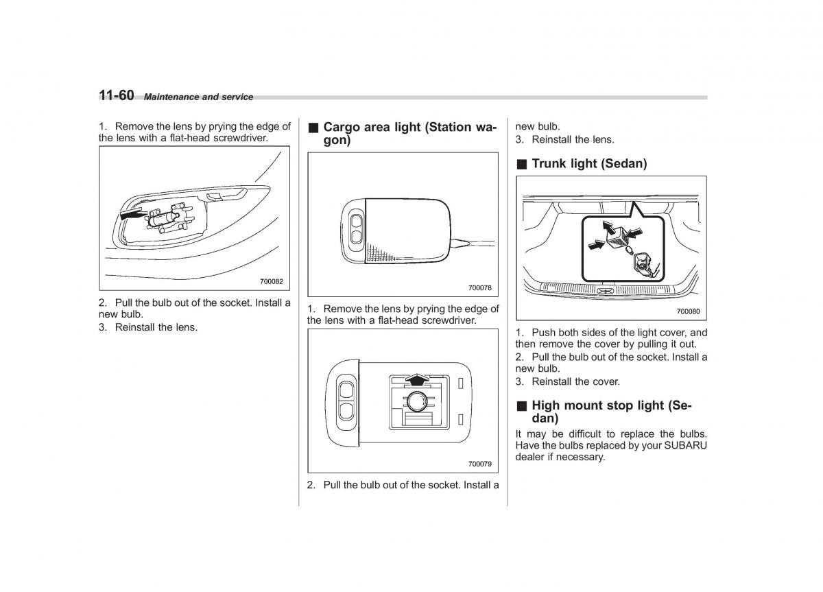 Subaru Outback Legacy III 3 owners manual / page 406