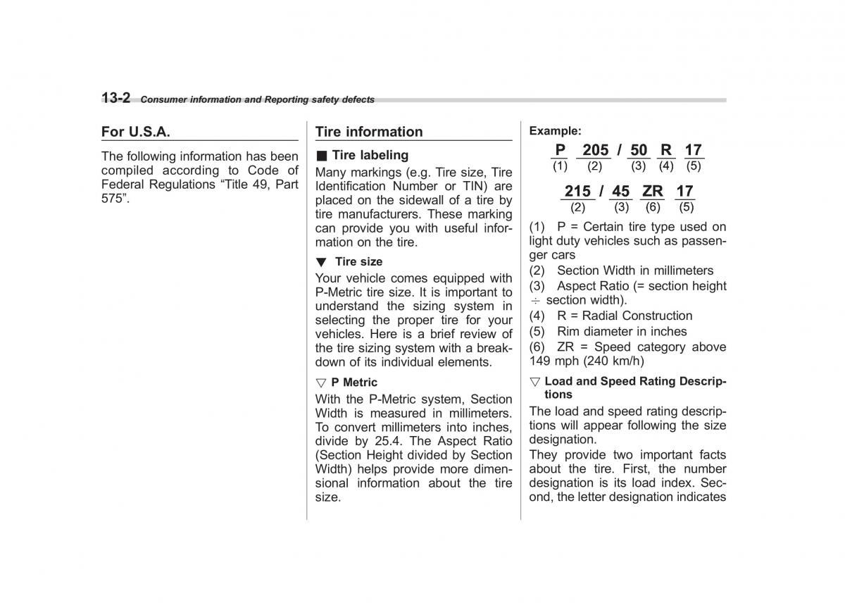 Subaru Outback Legacy III 3 owners manual / page 419