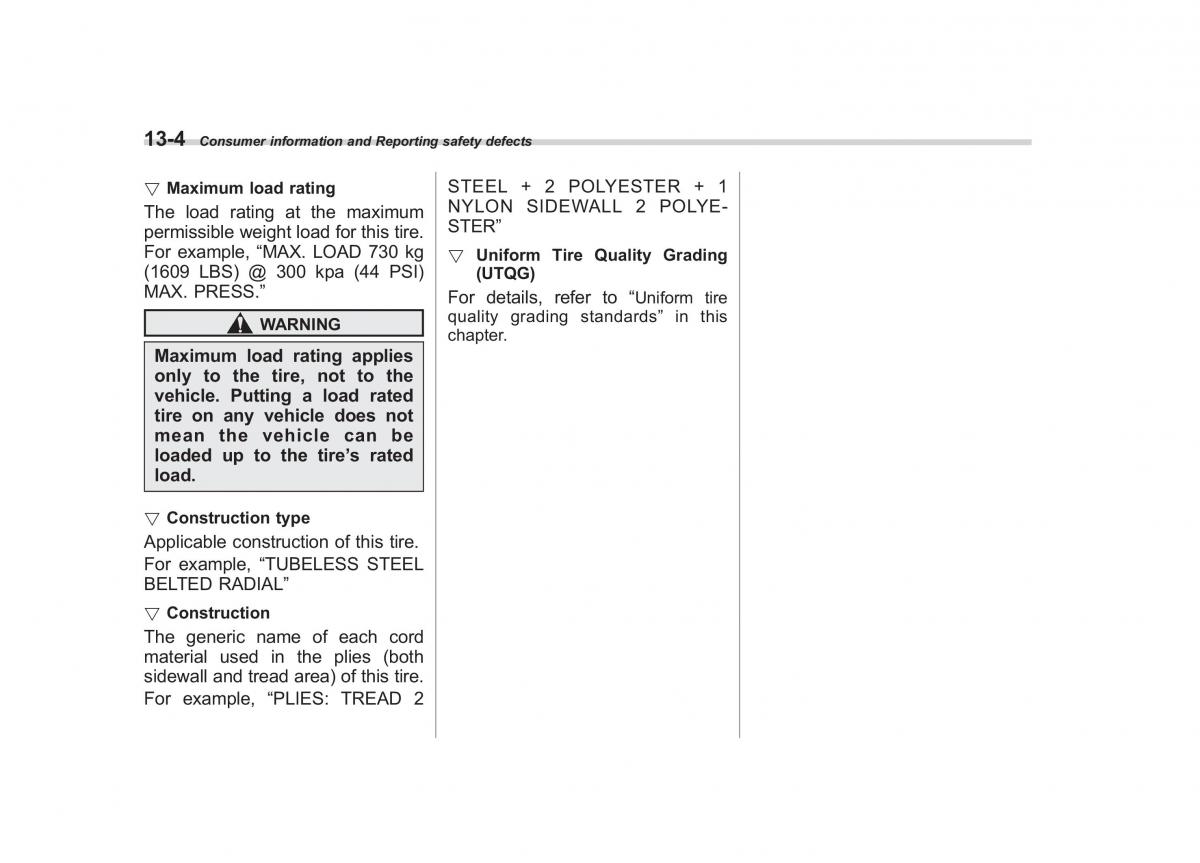 Subaru Outback Legacy III 3 owners manual / page 421