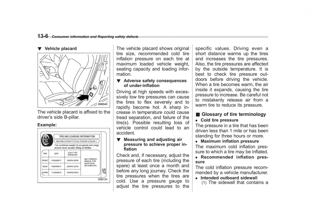 Subaru Outback Legacy III 3 owners manual / page 423