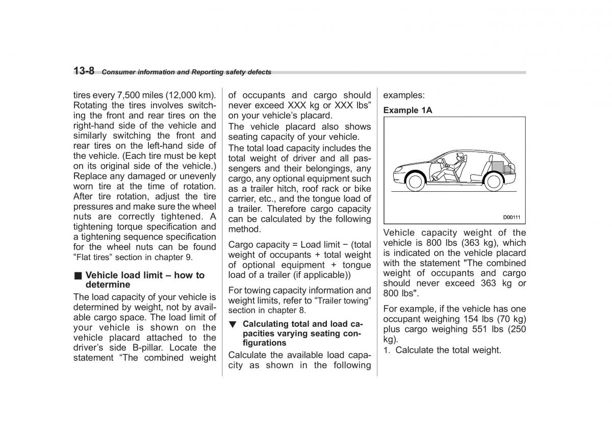 Subaru Outback Legacy III 3 owners manual / page 425