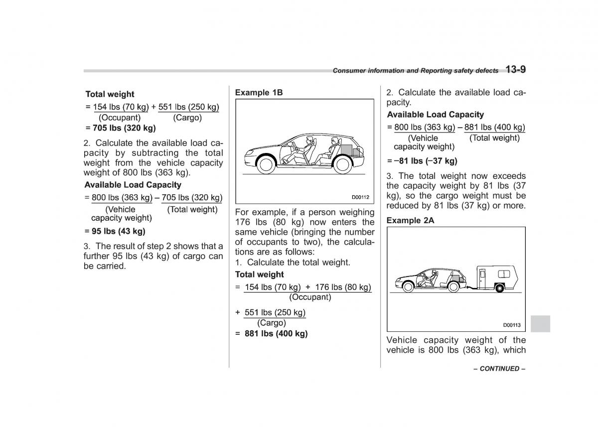 Subaru Outback Legacy III 3 owners manual / page 426