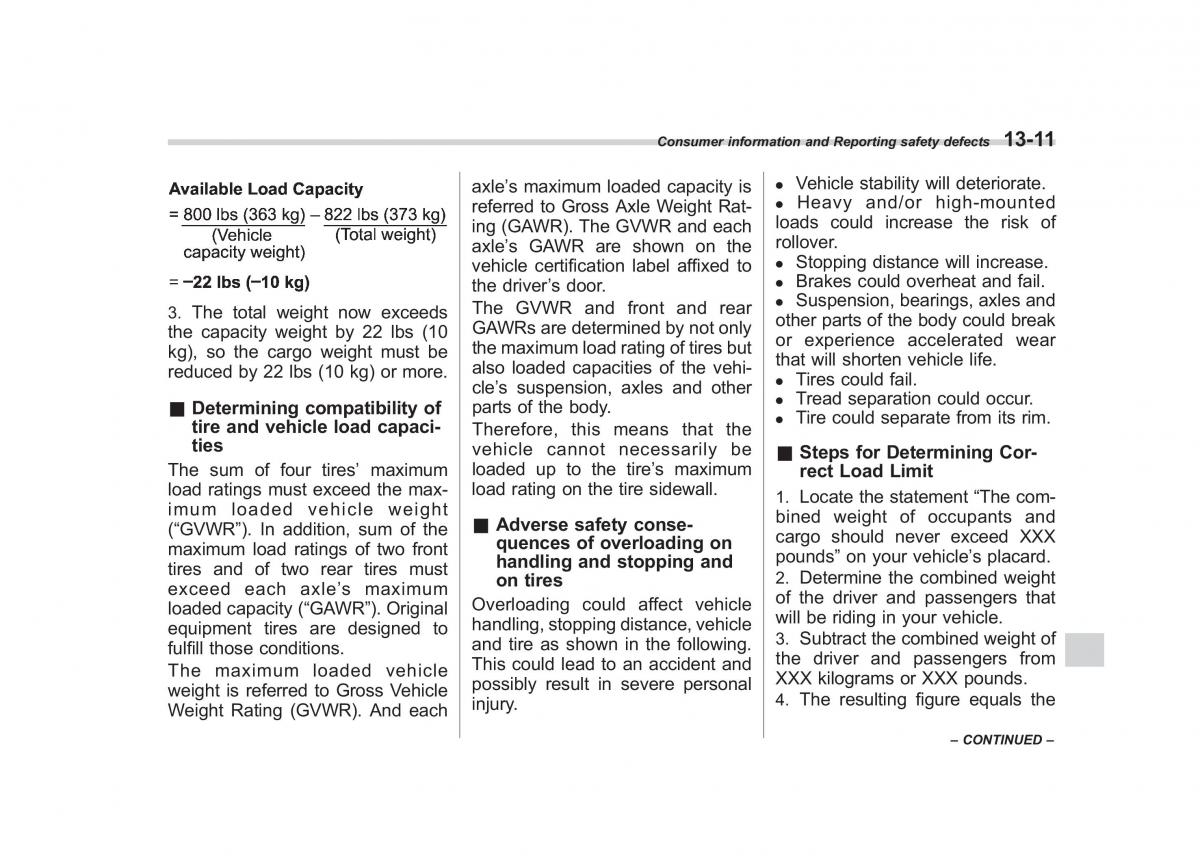 Subaru Outback Legacy III 3 owners manual / page 428